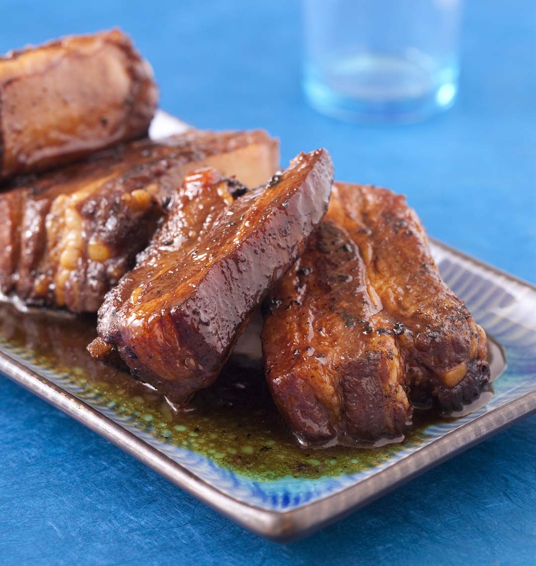 Travers de porc caramélisés